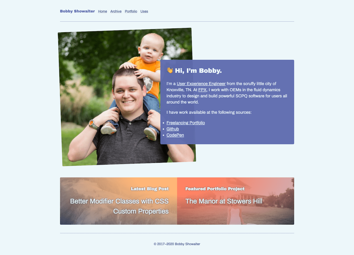 HTML and
CSS mockup of new home page